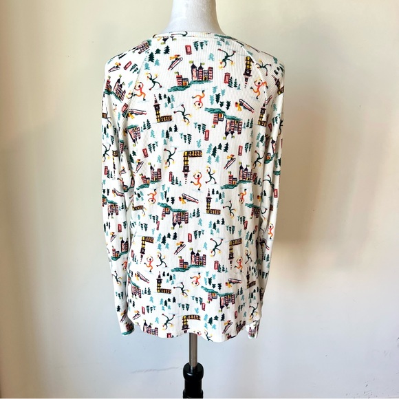 AERIE Thermal Waffle Winter Ski Theme Matching Paja Set—SZ. Top M/Bottoms S - Picture 14 of 17